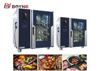Food Commercial Kitchen Cooking Equipment Gas Type LCD Six Trays Combi Oven